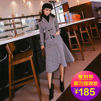 连衣裙式风衣外套中长款军旅风纯色毛呢子大衣