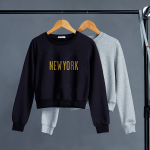 短款加绒卫衣女