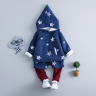 男宝宝冬装套装婴儿三件套0-1-2-3-4岁婴幼儿