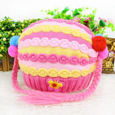 婴儿帽子毛线女宝宝秋冬季6-12个月女童1岁2