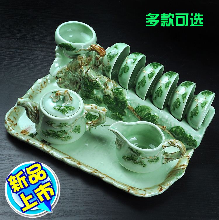 热卖特价礼品茶具套装整杯半自动功夫陶瓷青花家用青瓷雪花高档