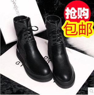 <em>低调女人马丁靴</em>女英伦风欧美复古短靴潮秋冬新