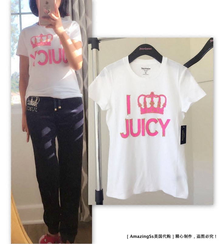上海现货特价 juicy couture 蟒蛇纹字母短袖t恤 tee 美国正品