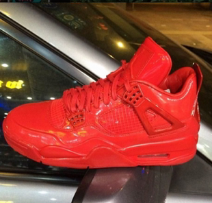 aj4红漆皮air 11 jordan lab4 red aj4全黑漆皮719864乔丹篮球鞋1