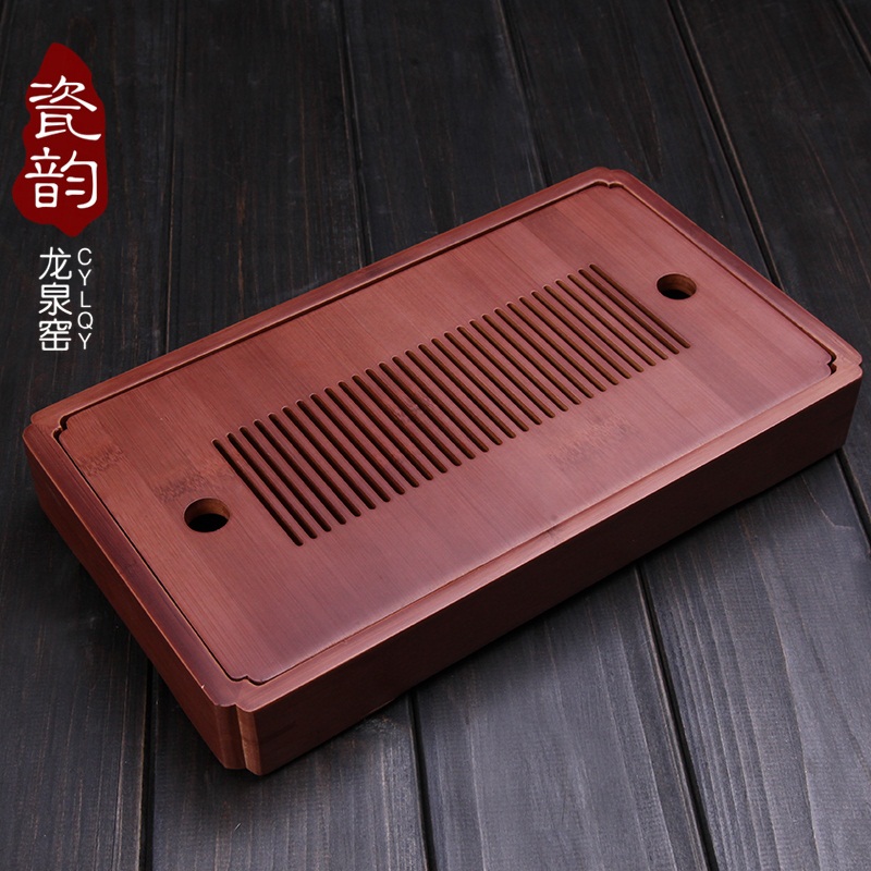瓷韵 竹茶盘功夫茶具迷你茶托盘竹制盛储水式小号办公室茶海特价