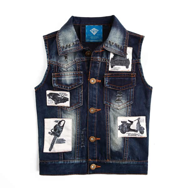 正品<em>童装马甲</em>背心 Askiss<em>童装</em> 新款 <em>儿童牛仔马</em>