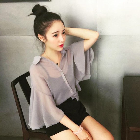 热销女衬衫 夏季新款 女夏季雪纺衫 上衣防晒衫