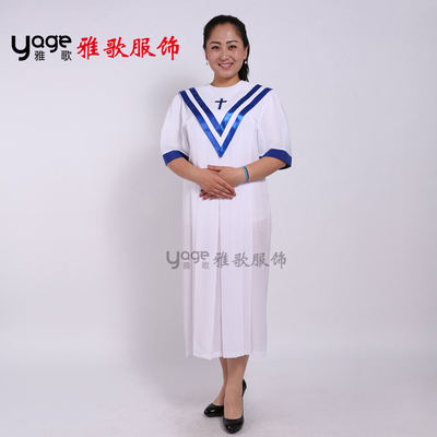 基督教半袖唱诗班服装夏季短袖诗班圣衣教会圣诗服圣诗袍dygs011