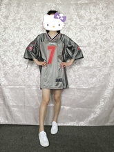 街舞服 原宿bf风刺绣网状棒球衫 中长款 男女同款 大码 篮球服女t