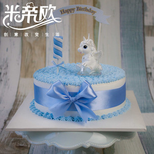 可来图定制奢饰品翻糖蛋糕大h蓝色birkin蛋糕品牌logo生日蛋糕