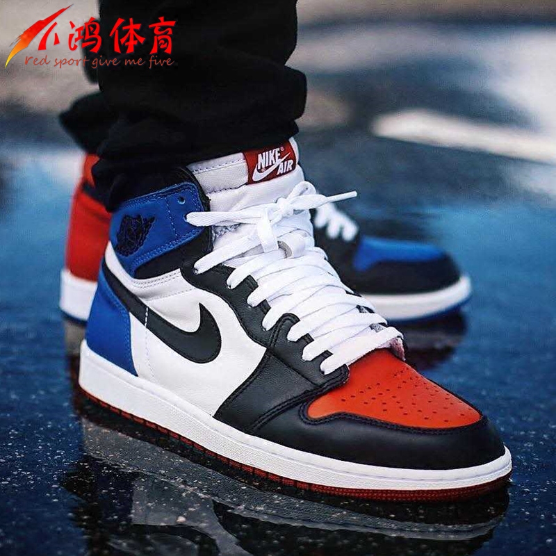 小鸿体育air jordan 1 ogtop3 aj1 乔1鸳鸯红蓝555088-575441-026