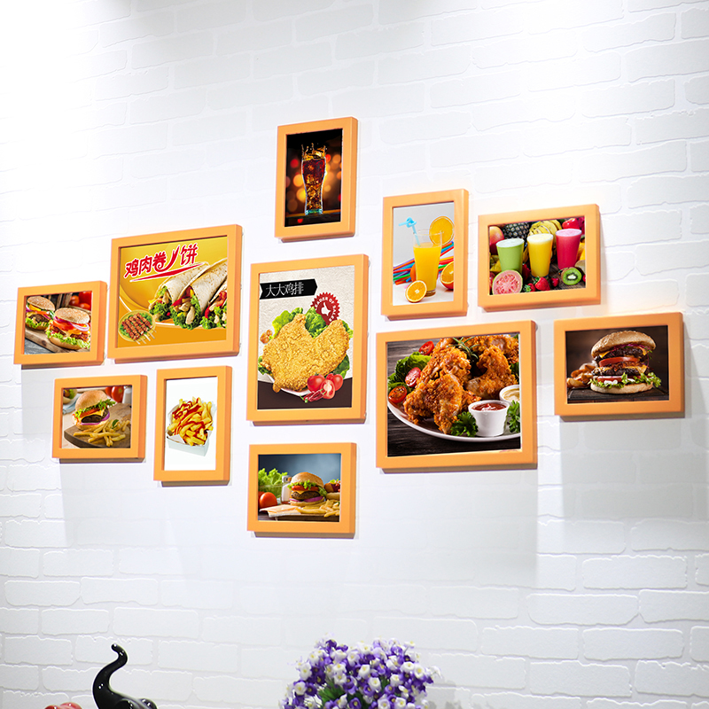 汉堡鸡排快餐店装饰画 餐厅热狗汉堡壁画挂画