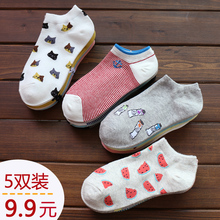 女士韩版 女袜可爱袜女 春夏季浅口短袜船袜棉袜子日系薄款 韩版 登元