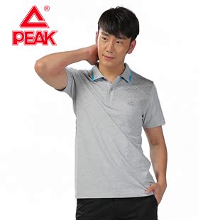 匹克peak 2015年春夏 运动t恤 男 正品 吸湿透气翻领短袖f642357 新品