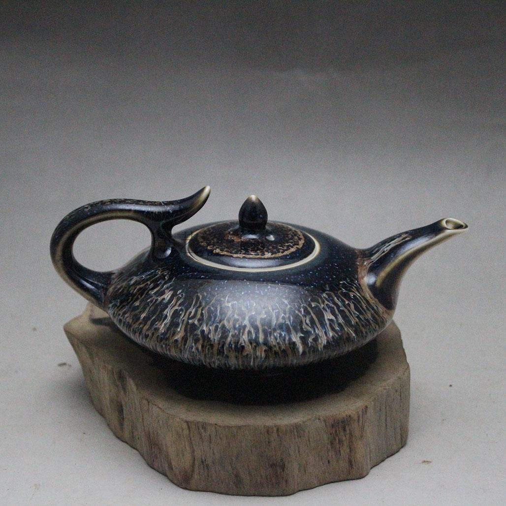 古董瓷器 宋钧瓷天目釉壶/窑变茶壶 古董古玩 手工功夫茶具仿古瓷