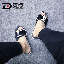 NVGY 54262 斯凯奇 BKW 夏季男子魔术贴防滑一字运动拖鞋 Skechers
