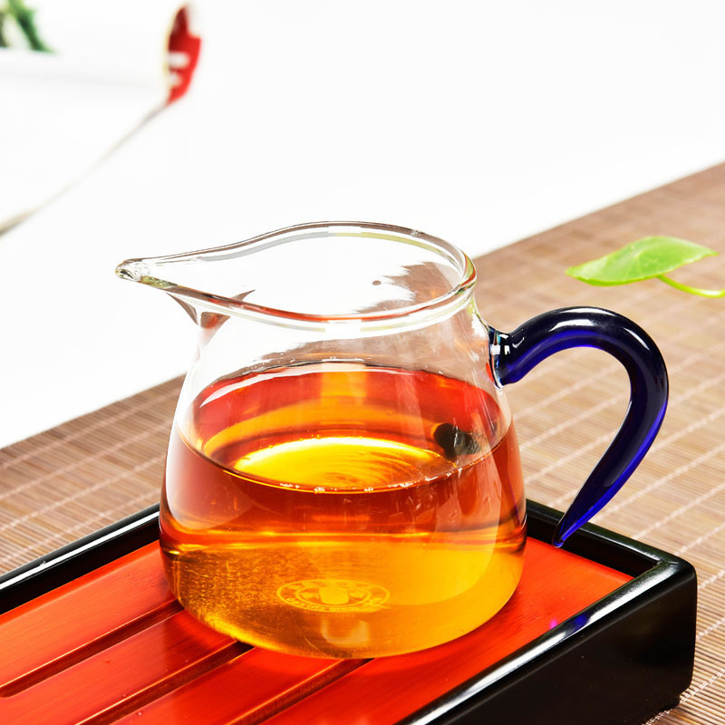 耐热水晶玻璃公道杯锤目纹茶海分茶器杯功夫茶具茶道配件加厚大号