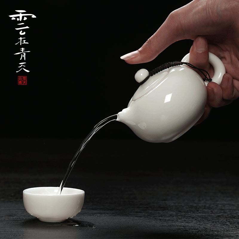 云尚 汝窑开片茶壶功夫茶具套装大号泡茶家用西施壶龙泉青瓷茶壶
