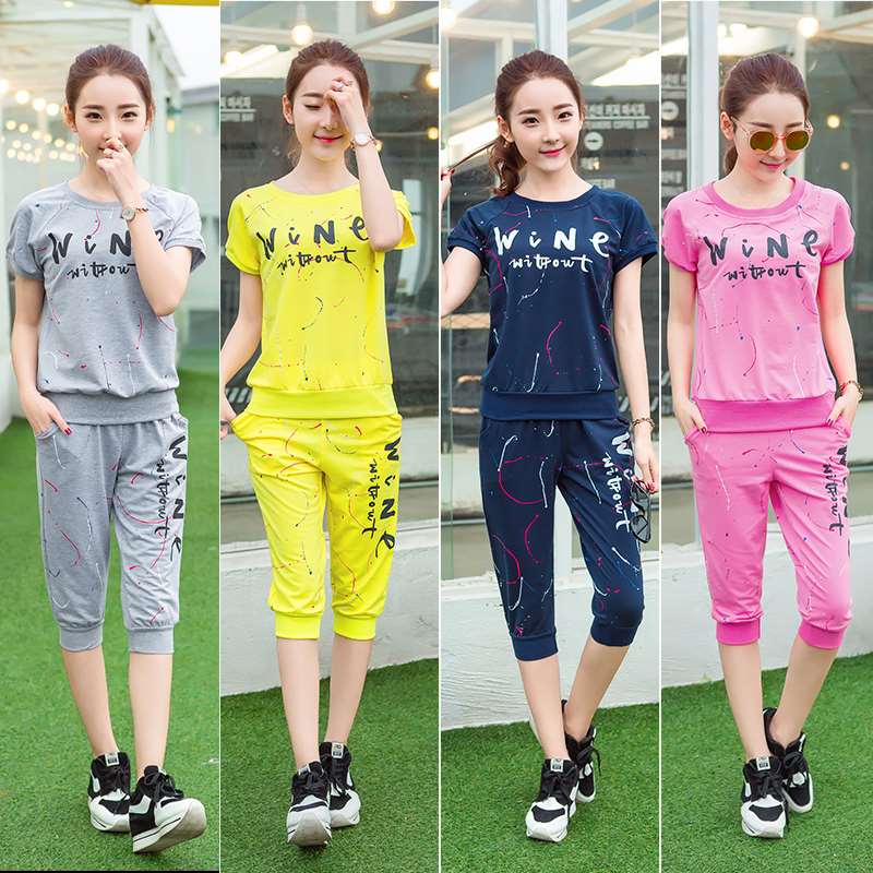 夏季卫衣套装女初中学生装14岁16青少年少女夏装休闲套装女运动服