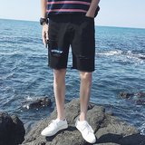 牛仔短裤男士夏季薄款破洞五分裤青年直筒中裤七分裤马裤男5分裤