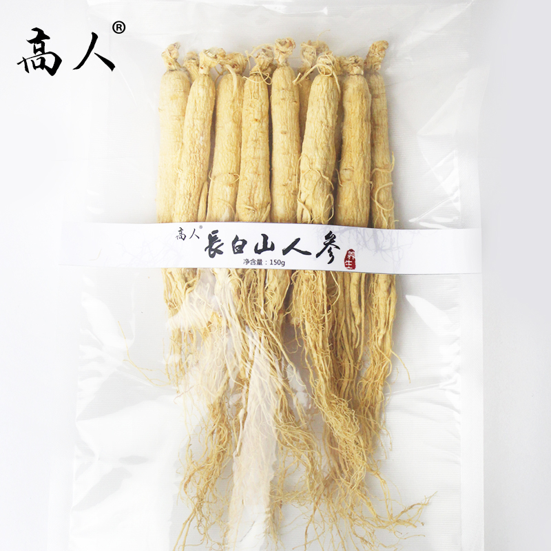 高人 长白山人参150g 白参须人参泡酒 吉林生晒参 东北人参 片