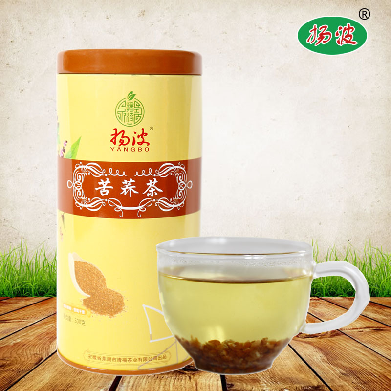 扬波苦荞茶 花草茶 茶叶黑苦荞茶 荞麦茶500g   罐装