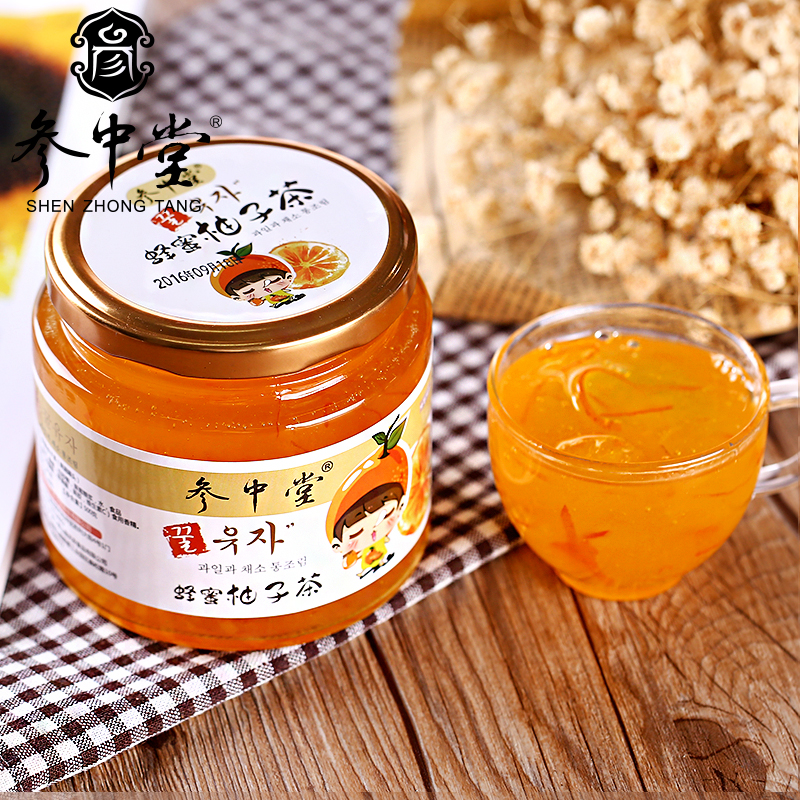 参中堂蜂蜜柚子茶500g韩国进口工艺果蔬冲饮品水果茶
