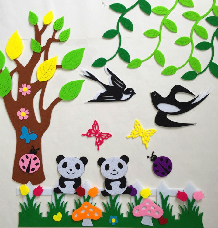 精品幼儿园教室墙面装饰环境布置可移除贴画燕子彩虹创意立体墙贴