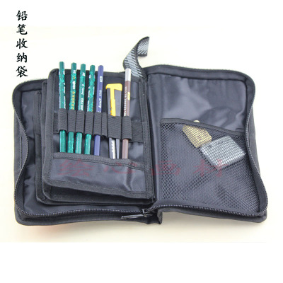 铅笔包整理笔帘36孔48支装帆布笔帘可插素描铅笔彩色卷笔袋包邮