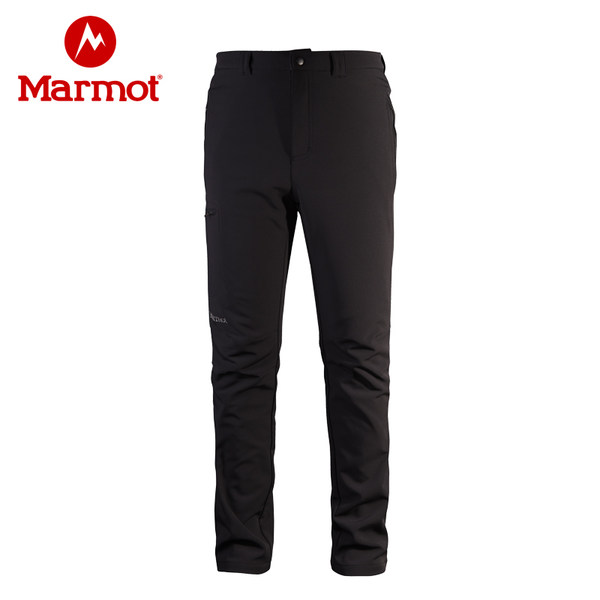 marmot/土拨鼠户外春秋新款男式防泼水透气M1加厚软壳长裤T80650
