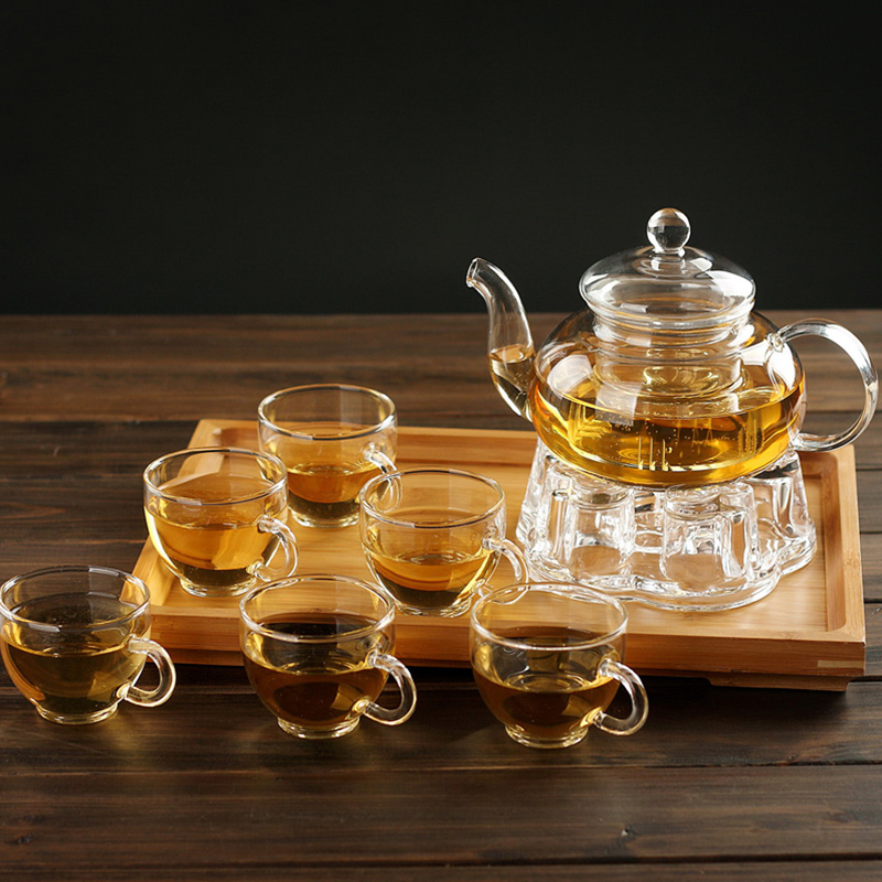 水趣加厚玻璃茶具套装整套泡花茶壶耐热功夫茶具茶杯过滤茶壶茶盘