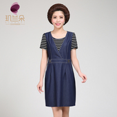母亲节夏季妈妈装夏装连衣裙中年女装裙子中老年四十岁女人的衣服