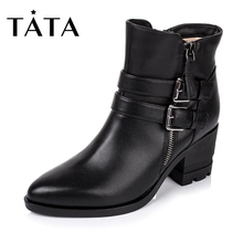 TATA他她女鞋 尖头高跟女短靴2I847DD5 冬季专柜同款 清仓