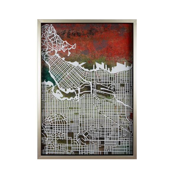 正品地图 简创系 创意手工画软装 饰画 高档实物