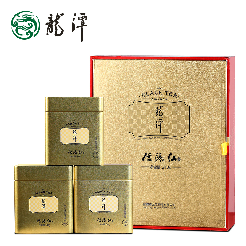 龙潭茶叶 正宗信阳红 特级红茶金润系列 240g高档精美礼盒装