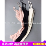 真丝双绉女桑蚕丝吊带裙宽松大码打底背心纯色蕾丝拼接睡裙中长款
