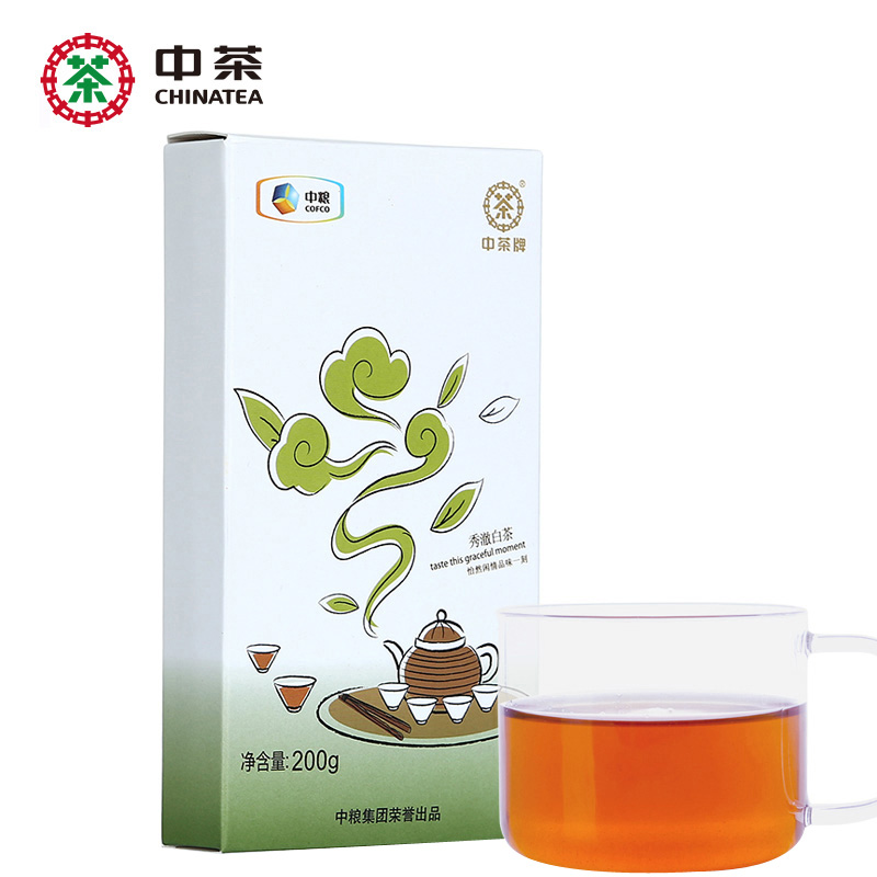 中茶白茶白牡丹秀澈白茶200g 白茶砖茶叶老白茶2016年中粮出品