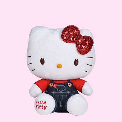 hello kitty凯蒂猫毛绒公仔 新品摇滚明星公仔牛仔公仔创意礼物