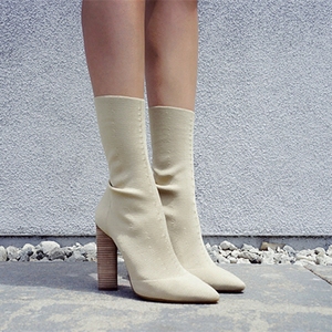 欧美针织弹力靴