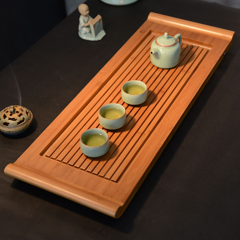 祥福 竹制茶盘 排水式单层大号茶盘茶具 功夫茶海茶台竹特价包邮
