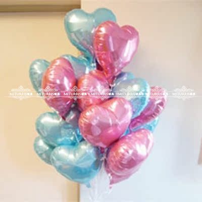 月巴 儿童节18寸爱心形铝箔气球宝宝生日派对