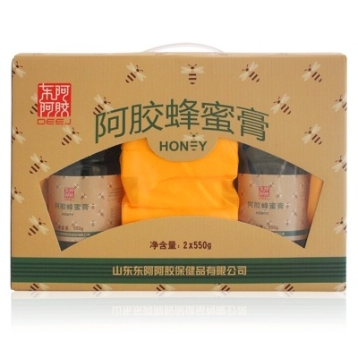 正宗山东东阿阿胶蜂蜜膏550g2瓶阿胶膏礼盒女士补气血天然蜂蜜