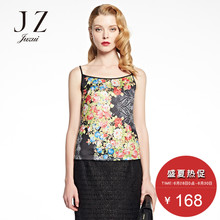 立体花卉蕾丝印花女吊带 时尚 专柜2016春款 玖姿女装