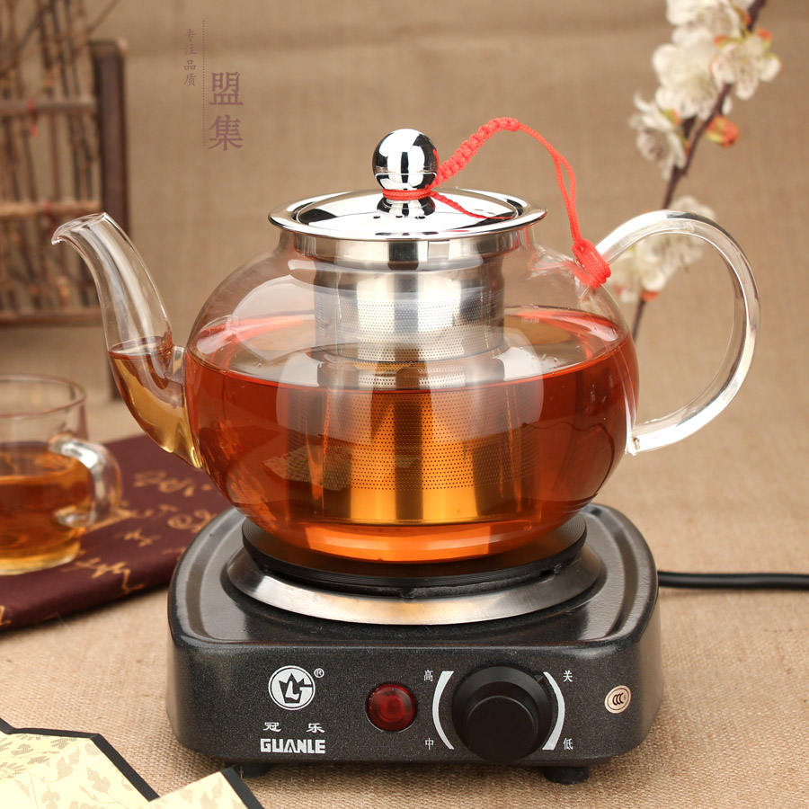 盟集玻璃茶壶整套 耐热不锈过钢 带绳煮茶炉茶具 养生 包邮