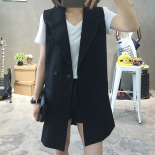 <em>2015</em>春夏韩国<em>东大门</em>时尚<em>马夹</em>无袖中长款西装