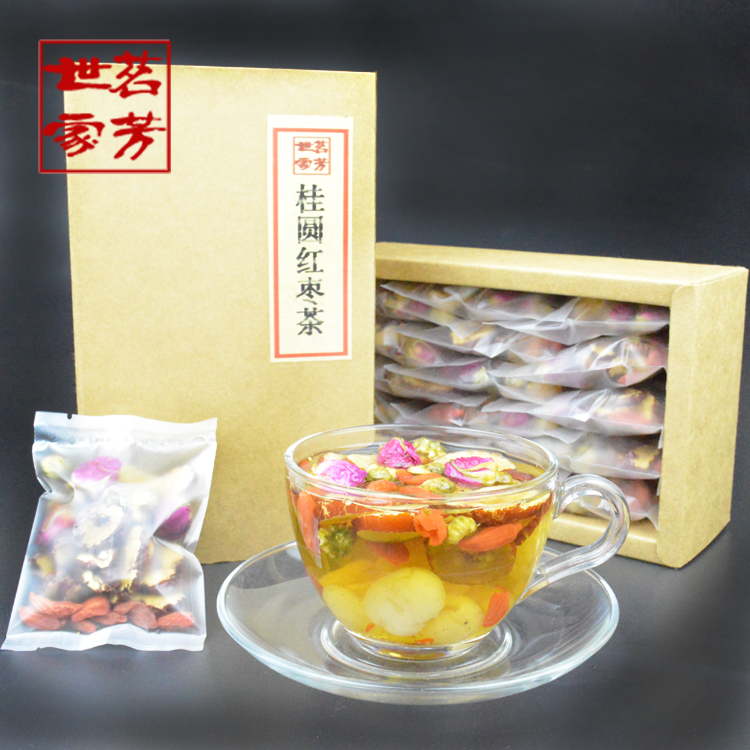 买1送1桂圆大红枣干片枸杞玫瑰胎菊冰糖组合花草茶礼盒装滋补气血