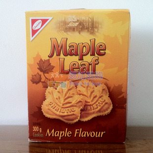 加拿大直邮代购maple 枫叶饼干/枫糖浆奶油夹心饼干300g特产