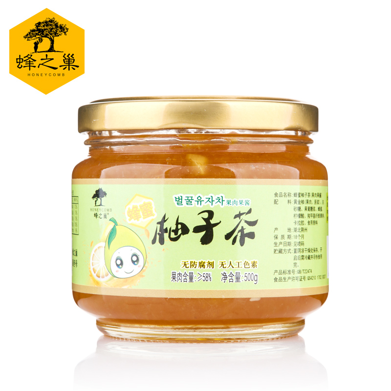 蜂之巢原装蜂蜜柚子茶500G 韩国风味进口工艺 冲饮果味茶