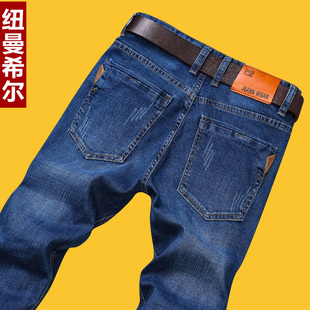 秋冬款男士弹力牛仔裤秋季男款直筒休闲修身冬季加绒加厚潮流裤子