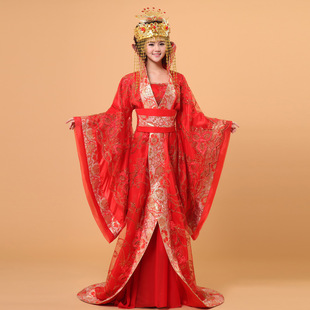 贵妃装古装服装红色结婚礼服唐装汉服女皇后唐